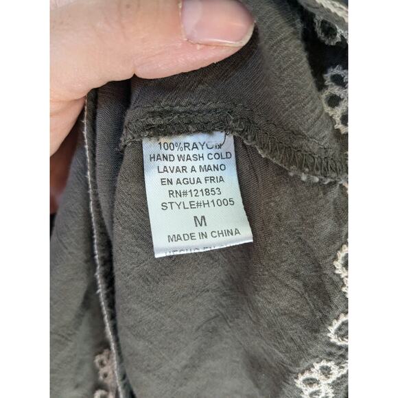 Hot & Delicious Women's Tunic Dress Embroidered Bohemian Green Size Medium - Picture 6 of 8